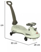 Ikonka PlasmaCar Swing FIX S1 cu LED cu maner Gri constructie solida scaun confortabil Roti cu lumini greutate sustinuta 65 kg
