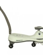 Ikonka PlasmaCar Swing FIX S1 cu LED cu maner Gri constructie solida scaun confortabil Roti cu lumini greutate sustinuta 65 kg