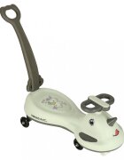 Ikonka PlasmaCar Swing FIX S1 cu LED cu maner Gri constructie solida scaun confortabil Roti cu lumini greutate sustinuta 65 kg
