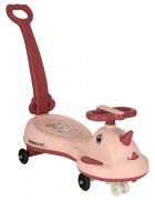 Ikonka PlasmaCar Swing FIX S1 cu LED cu maner Roz constructie solida scaun confortabil Roti cu lumini greutate sustinuta 65 kg