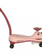 Ikonka PlasmaCar Swing FIX S1 cu LED cu maner Roz constructie solida scaun confortabil Roti cu lumini greutate sustinuta 65 kg