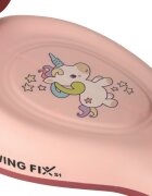 Ikonka PlasmaCar Swing FIX S1 cu LED cu maner Roz constructie solida scaun confortabil Roti cu lumini greutate sustinuta 65 kg