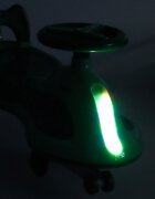 Ikonka PlasmaCar SwingFix S2 Green cu maner parentallumini LEDRoti silentioase din cauciucCentura de sigurantade la 3 ani