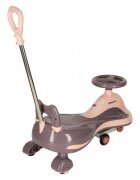 Ikonka PlasmaCar SwingFix S2 Pink cu maner parentallumini LEDRoti silentioase din cauciucCentura de sigurantade la 3 ani