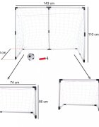 Ikonka Poarta de fotbal pentru copii 2 in 1 cu minge si pompa incluse dimensiune 143 x 110 x 70 cm