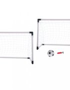 Ikonka Poarta de fotbal pentru copii 2 in 1 cu minge si pompa incluse dimensiune 143 x 110 x 70 cm