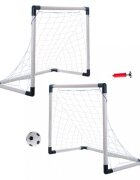 Ikonka Poarta de fotbal pentru copii 2 in 1 cu minge si pompa incluse dimensiune 143 x 110 x 70 cm