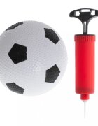 Ikonka Poarta de fotbal pentru copii 2 in 1 cu minge si pompa incluse dimensiune 143 x 110 x 70 cm