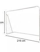 Ikonka Poarta de fotbal si tinta de antrenament 2 in 1 pentru copii portabila cu cadrul din din otel dimensiune 215 x 153 x 76 cm Red