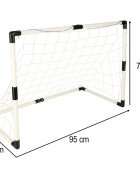 Ikonka Porti de fotbal 2in1 pentru copii cu mingi si pompa inclusa design compact montare intuitiva dimensiune 95 x 48 x 70 cm