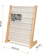 Ikonka Raft organizator de carti pentru copii realizat din lemn dimensiune 79 x 62.5 x 30 cm