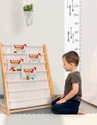 Ikonka Raft organizator de carti pentru copii realizat din lemn dimensiune 79 x 62.5 x 30 cm