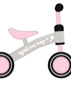 Ikonka Ride-On pentru copii Fix Tiny Roz fara pedale cu 4 roti ghidon reglabil cadru din otel Saua din spuma moale inaltime sezut 27 cm sarcina maxima admisa 30 kg