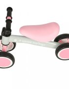 Ikonka Ride-On pentru copii Fix Tiny Roz fara pedale cu 4 roti ghidon reglabil cadru din otel Saua din spuma moale inaltime sezut 27 cm sarcina maxima admisa 30 kg