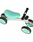 Ikonka Ride-On pentru copii Fix Tiny Verde menta fara pedale cu 4 roti ghidon reglabil cadru din otel Saua din spuma moale inaltime sezut 27 cm sarcina maxima admisa 30 kg