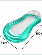 Ikonka Saltea gonflabila pentru plaja si piscina cu Spatar si Cotiere 2 camere de aer independente si plasa 159 x 77 cm sarcina maxima 90 kg Turcoaz
