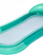 Ikonka Saltea gonflabila pentru plaja si piscina cu Spatar si Cotiere 2 camere de aer independente si plasa 159 x 77 cm sarcina maxima 90 kg Turcoaz