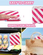 Ikonka Saltea gonflabila pentru plaja si piscina tip hamac cu 4 camere gonflabile pana la 120 kg dimensiune 112 x 112 cm Pink