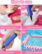 Ikonka Saltea gonflabila pentru plaja si piscina tip hamac cu 4 camere gonflabile pana la 120 kg dimensiune 112 x 112 cm Pink