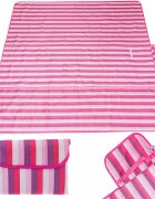 Ikonka Saltea impermeabila de plaja sau picnic 200 x 200 cm Pink Strips
