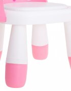 Ikonka Scaun de masa pentru copii 2 in 1 cu tavila reglabila si detasabila sarcina maxima 26 kg dimensiune 31 x 45cm Little Bunny Roz