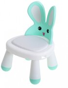 Ikonka Scaun de masa pentru copii 2 in 1 cu tavila reglabila si detasabila sarcina maxima 26 kg dimensiune 31 x 45cm Little Bunny Verde menta