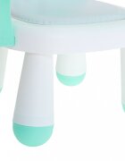 Ikonka Scaun de masa pentru copii 2 in 1 cu tavila reglabila si detasabila sarcina maxima 26 kg dimensiune 31 x 45cm Little Bunny Verde menta