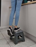 Ikonka Scaunel pentru copii pliabil realizat din plastic dimensiune 22 x 28.5 cm Dark Grey
