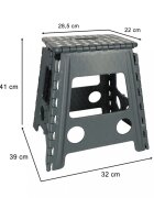 Ikonka Scaunel Pliabil din plastic 39 cm Dark Grey