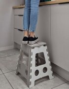 Ikonka Scaunel Pliabil din plastic 39 cm Light Grey