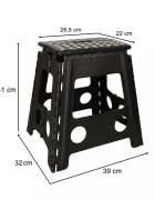 Ikonka Scaunel Pliabil din plastic 39 cm negru