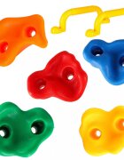 Ikonka Set 10 pietre de catarat si escaladat multicolor cu manere si suruburi incluse