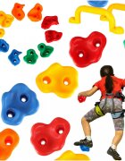 Ikonka Set 10 pietre de catarat si escaladat multicolor cu manere si suruburi incluse