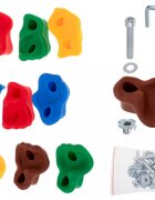 Ikonka Set 10 prize de catarare pentru copii cu sistem fixare inclus Multicolor Alpinism