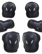 Ikonka Set 6 x protectii cotiere genunchiere si brate pentru copii Black