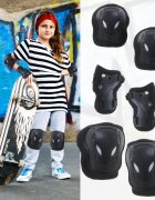 Ikonka Set 6 x protectii cotiere genunchiere si brate pentru copii Black