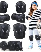Ikonka Set 6 x protectii cotiere genunchiere si brate pentru copii Black