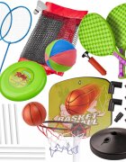 Ikonka Set antrenament pentru copii 5in1 Sport Series cu Baschet Volei Badminton Frisbe Disc