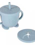 Ikonka Set complet de hranire copii cu 9 piese din silicon pentru diversificare hrana bleumarin Crab
