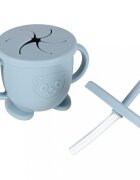 Ikonka Set complet de hranire copii cu 9 piese din silicon pentru diversificare hrana bleumarin Crab