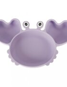 Ikonka Set complet de hranire copii cu 9 piese din silicon pentru diversificare hrana Purple Crab
