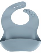 Ikonka Set complet de hranire copii pentru diversificare hrana 8 piese din silicon cu fixare in ventuze blue Teddy
