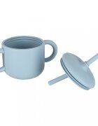 Ikonka Set complet de hranire copii pentru diversificare hrana 8 piese din silicon cu fixare in ventuze blue Teddy