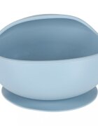 Ikonka Set complet de hranire copii pentru diversificare hrana 8 piese din silicon cu fixare in ventuze blue Teddy