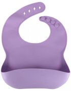 Ikonka Set complet de hranire copii pentru diversificare hrana 8 piese din silicon cu fixare in ventuze purple Teddy