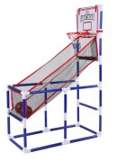 Ikonka Set cos de baschet portabil pentru copii cu panou plasa rezistenta include 2 mingi si pompa dimensiune 58 x 47 x 140 cm