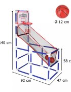 Ikonka Set cos de baschet portabil pentru copii cu panou plasa rezistenta include 2 mingi si pompa dimensiune 58 x 47 x 140 cm