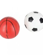 Ikonka Set de joaca 2 in 1 Fotbal si Baschet pentru copii cu 2 mingi si pompa incluse
