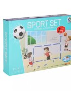 Ikonka Set de joaca 2 in 1 Fotbal si Baschet pentru copii cu 2 mingi si pompa incluse