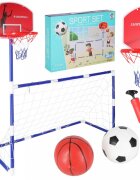 Ikonka Set de joaca 2 in 1 Fotbal si Baschet pentru copii cu 2 mingi si pompa incluse